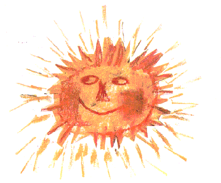 il sole.disegno di Emanuele Luzzati tratto da "I paladini di Francia"-Mursia