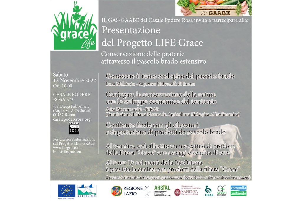 Progetto LIFE Grace: Conservazione delle praterie attraverso il pascolo brado estensivo - sabato 12 novembre 2022