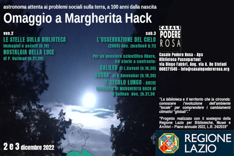 Omaggio a Margherita Hack 2 e 3 dicembre 2022