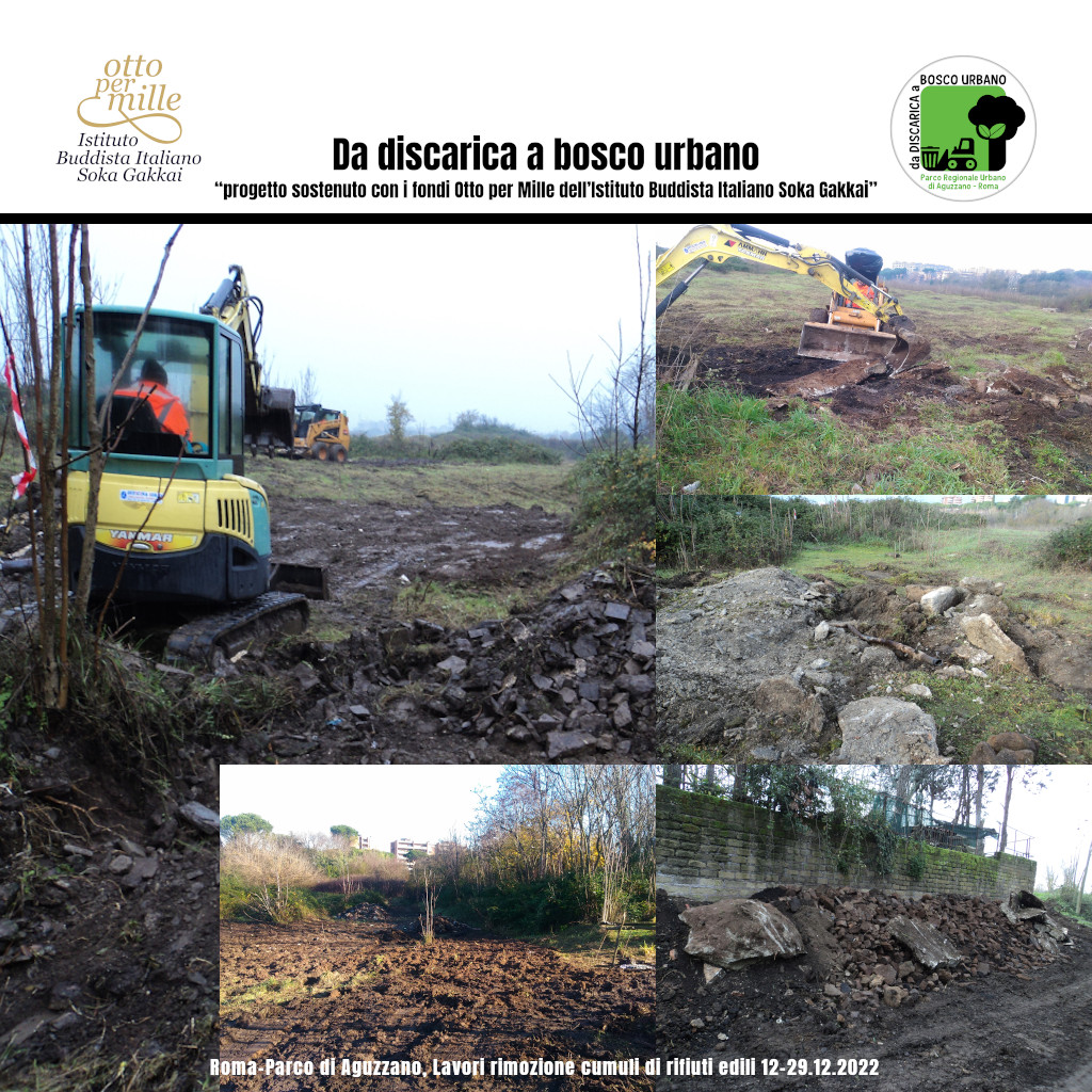 Roma-Parco di Aguzzano, Lavori rimozione rifiuti 12-29.12.2022