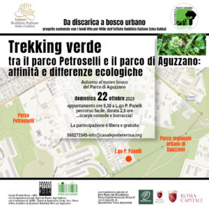 Trekking verde tra il Parco Petroselli e il Parco di Aguzzano: affinità e differenze ecologiche. Domenica 22 ottobre 2023