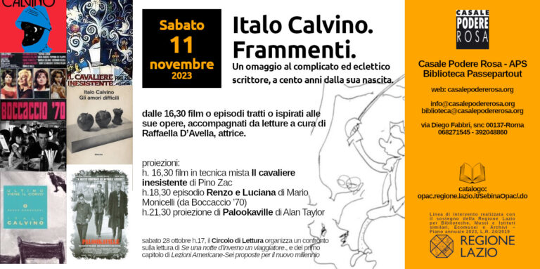 Italo Calvino. Frammenti. Sabato 11 novembre 2023