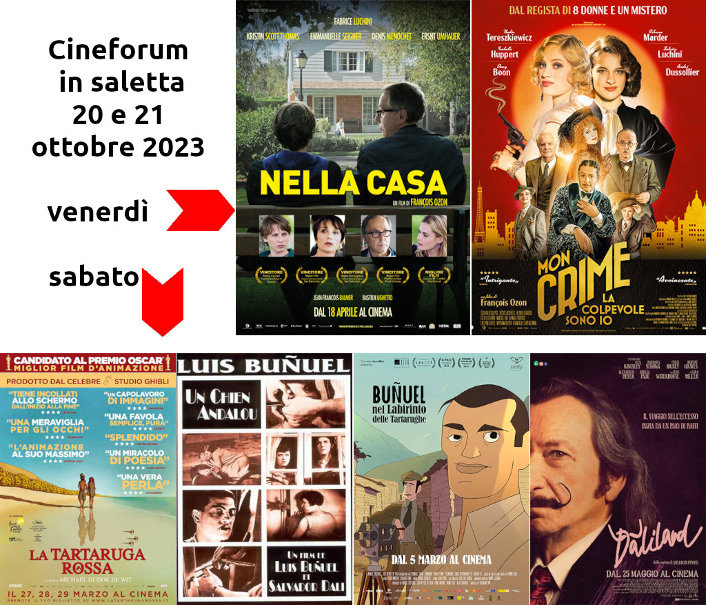 Cineforum in saletta 20 e 21 ottobre 2023