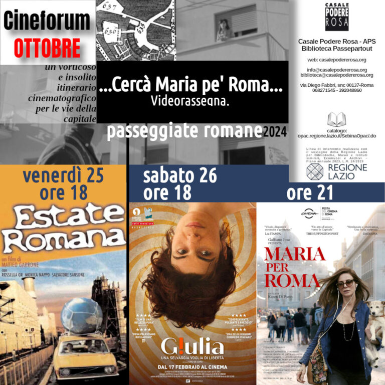 Cercà Maria pe’ Roma – Cineforum in saletta venerdì 25 e sabato 26 ottobre 2024