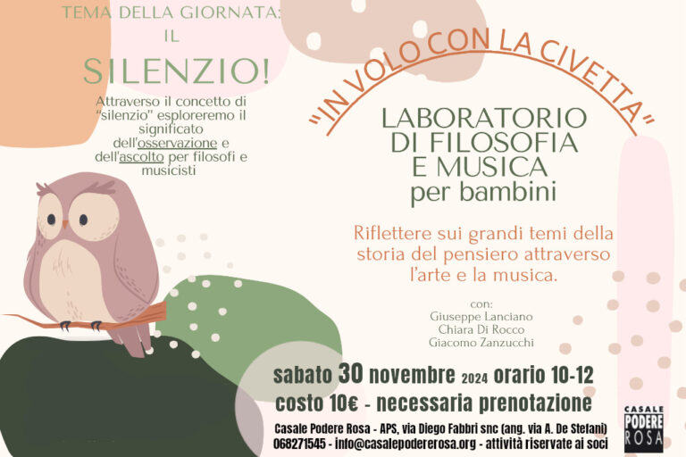 Il silenzio. Laboratorio di Filosofia e Musica per ragazzi. Sabato 30 novembre 2024