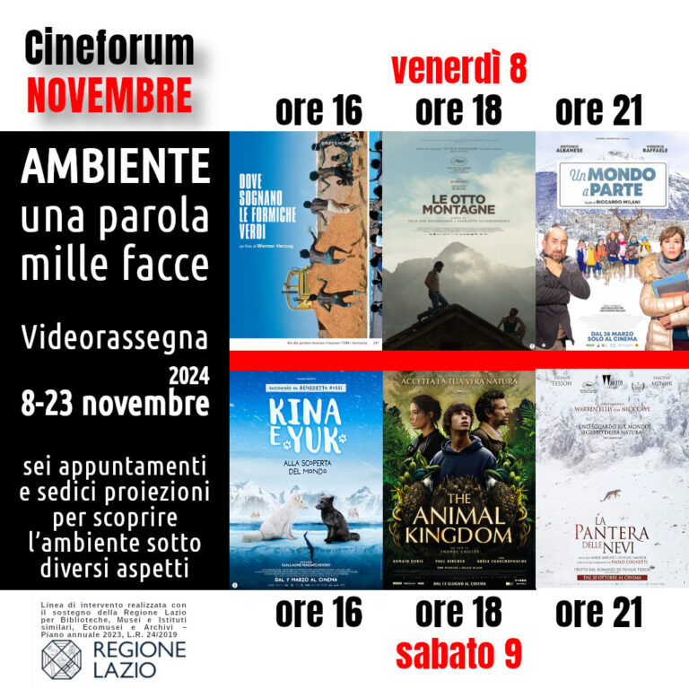 AMBIENTE, una parola mille facce – Cineforum in saletta venerdì 8 e sabato 9 novembre 2024