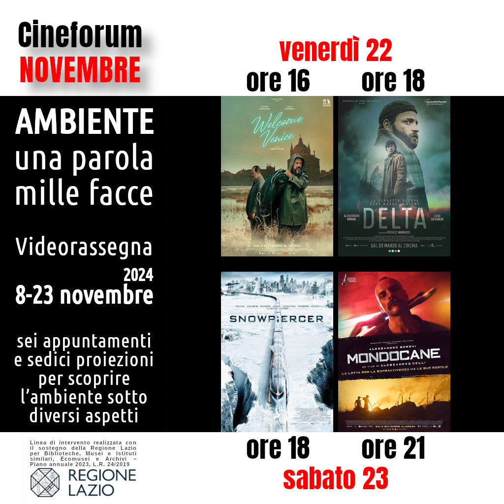 AMBIENTE, una parola mille facce – Cineforum in saletta venerdì 22 e sabato 23 novembre 2024