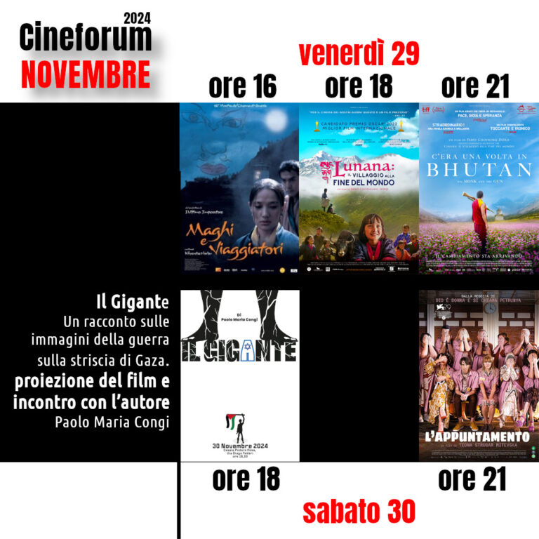 Cineforum in saletta venerdì 29 e sabato 30 novembre 2024