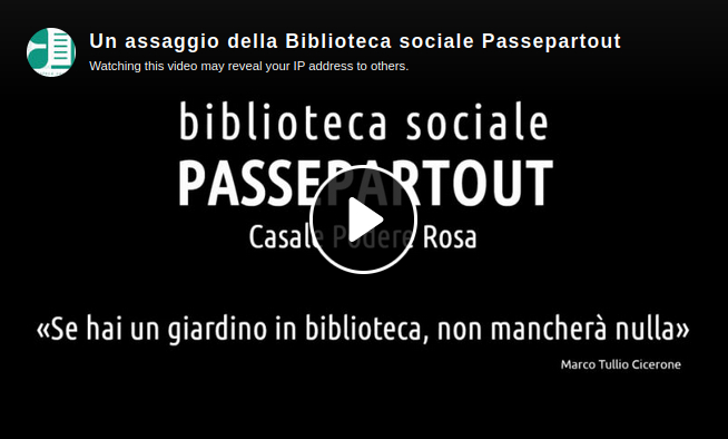 Video informativo sulla Biblioteca Pasepartout del Casale Podere Rosa - 2024