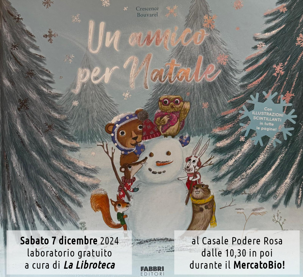 Sabato 7 dicembre 2024 laboratorio gratuito per bambini "Un amico per Natale". A cura di La Libroteca