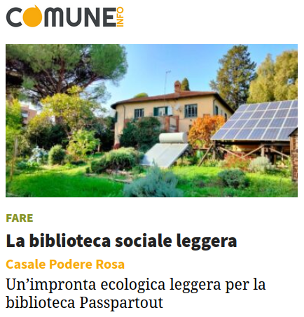 Comune-Info per crowd. La biblioteca sociale leggera, anzi leggerissima. Bando  Impatto+ 2024.