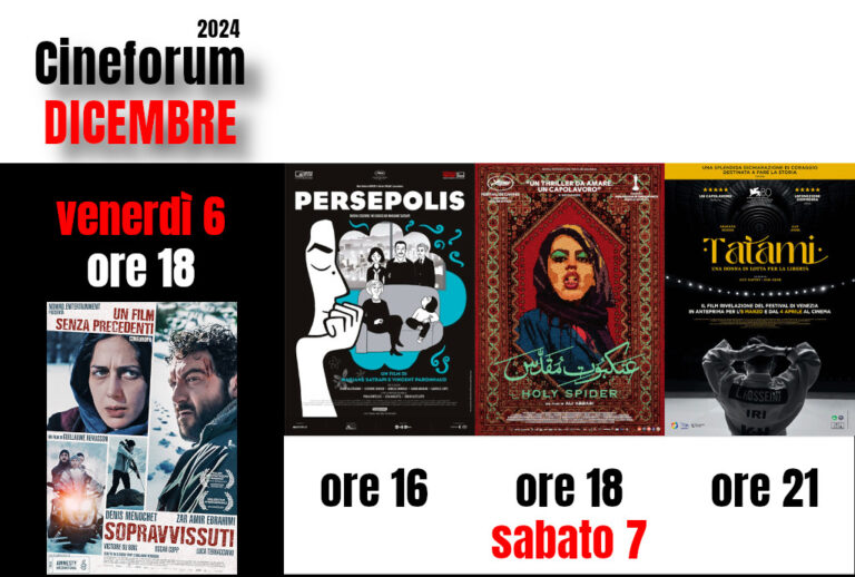 Cineforum in saletta venerdì 6 e sabato 7 dicembre 2024