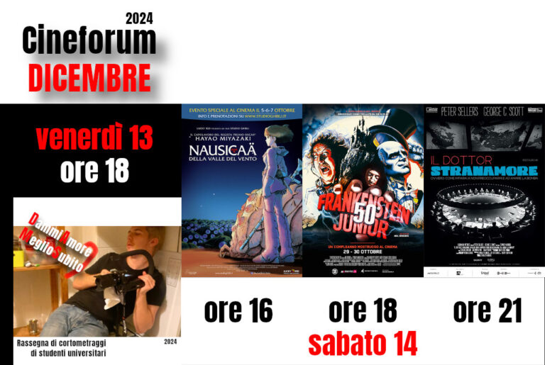 Cineforum in saletta venerdì 13 e sabato 14 dicembre 2024