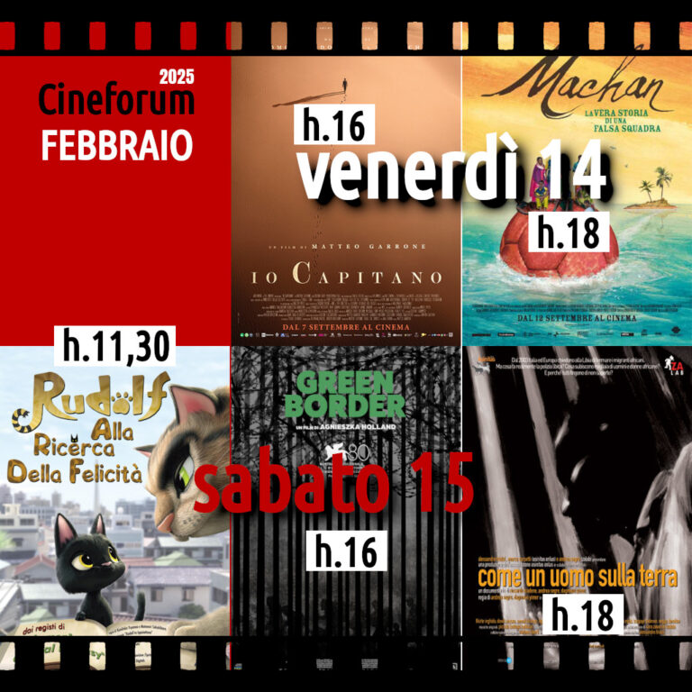 Cineforum in saletta venerdì 14 e sabato 15 febbraio (con matinée) 2025