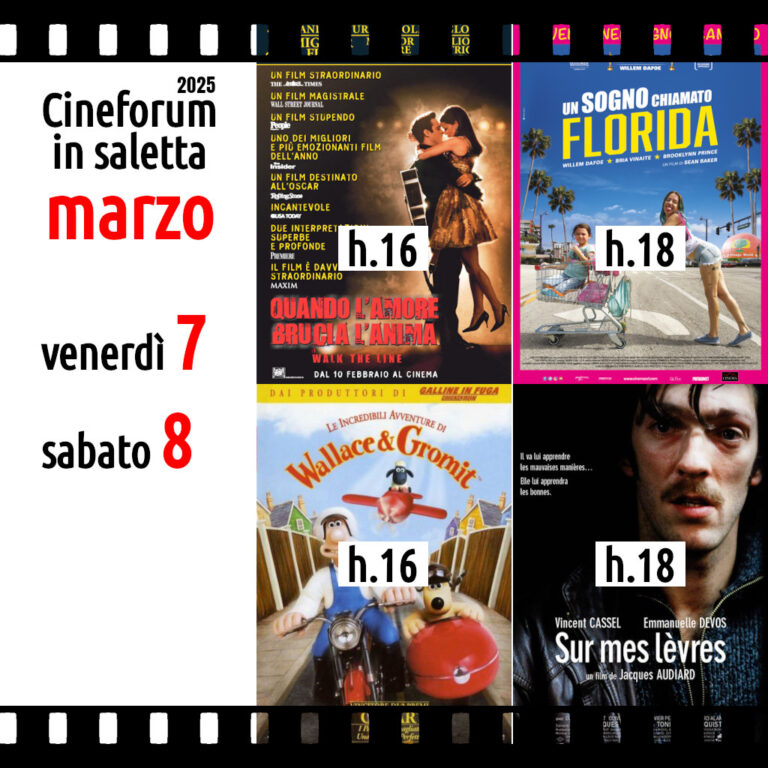 Cineforum in saletta venerdì 7 e sabato 8 marzo 2025