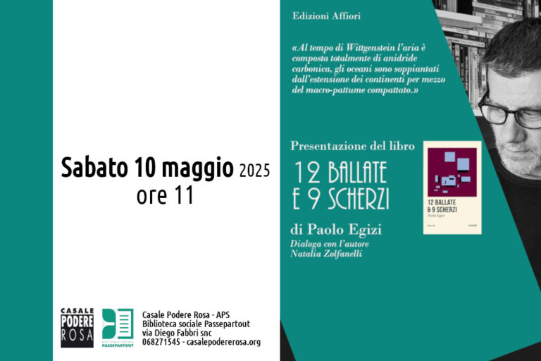 12 ballate & 9 scherzi. Presentazione libro di Paolo Egizi, sabato 10 maggio 2025