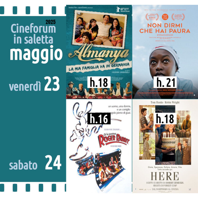 Cineforum in saletta venerdì 23 e sabato 24 maggio 2025