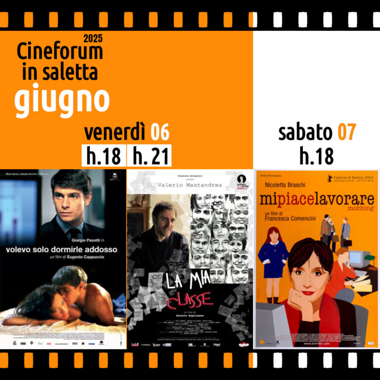 Cineforum in saletta venerdì 6 e sabato 7 giugno 2025