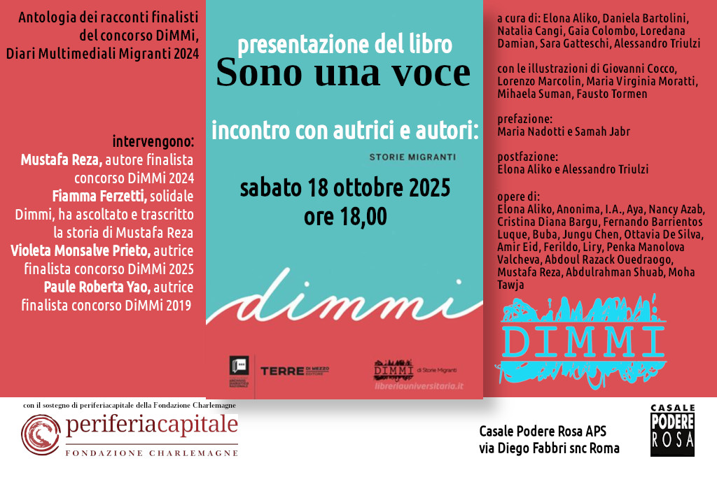 SONO UNA VOCE presentazione libro e incontro con autori e autrici, sabato 18 ottobre 2025
