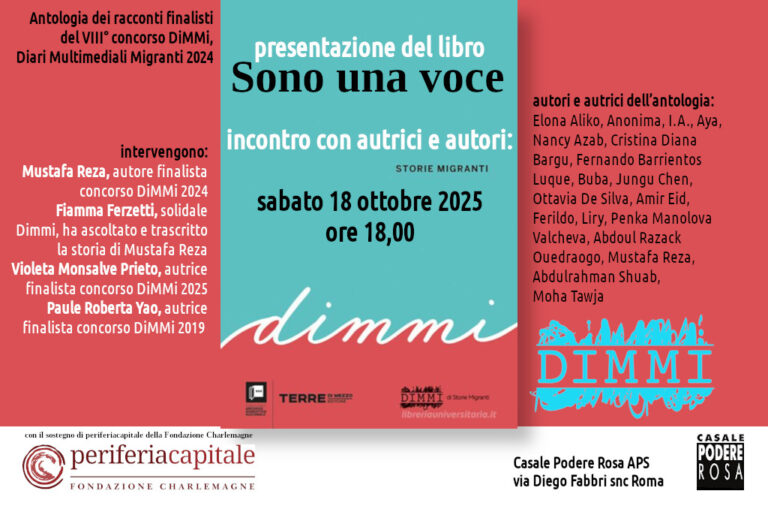 SONO UNA VOCE presentazione libro e incontro con autori e autrici, sabato 18 ottobre 2025