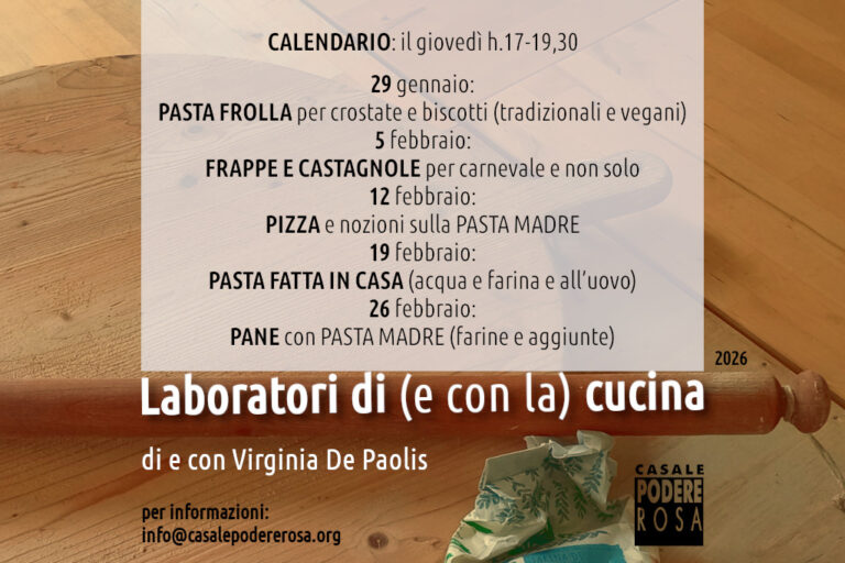 Laboratori di (e con la) cucina 2026. Dal Dolce al Salato