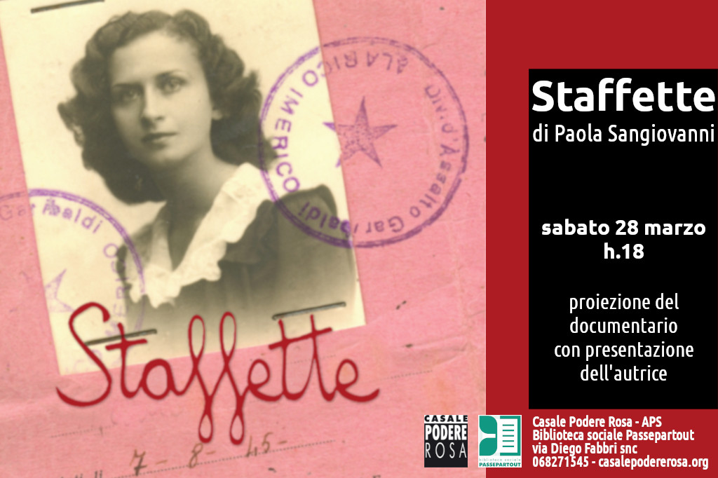Staffette, documentario di Paola Sangiovanni sabato 28 marzo 2026