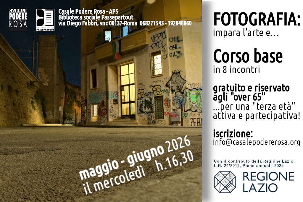 FOTOGRAFIA: impara l’arte e… Corso base in 8 incontri maggio-giugno 2026