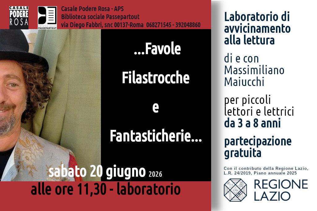 ...Favole, Filastrocche e Fantasticherie... Laboratorio sabato 20 giugno 2026