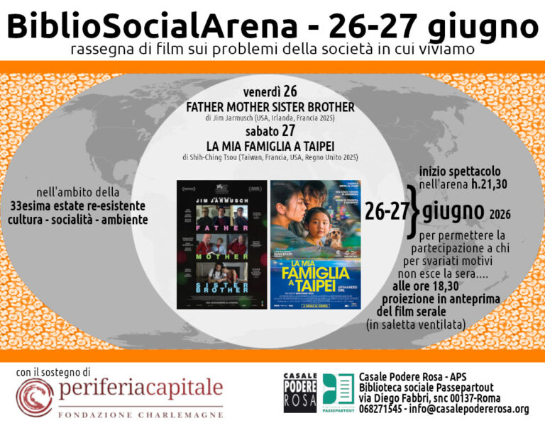 BiblioSocialArena (terza settimana) 26-27 giugno 2026
