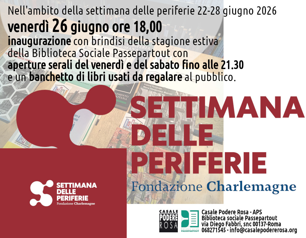 Biblioteca Passepartout, inaugurazione con brindisi della stagione estiva: venerdì 26 giugno 2026