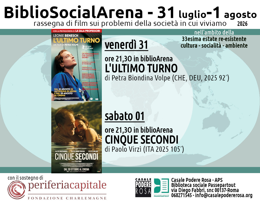 BiblioSocialArena (ottava settimana) 31 luglio-1 agosto 2026