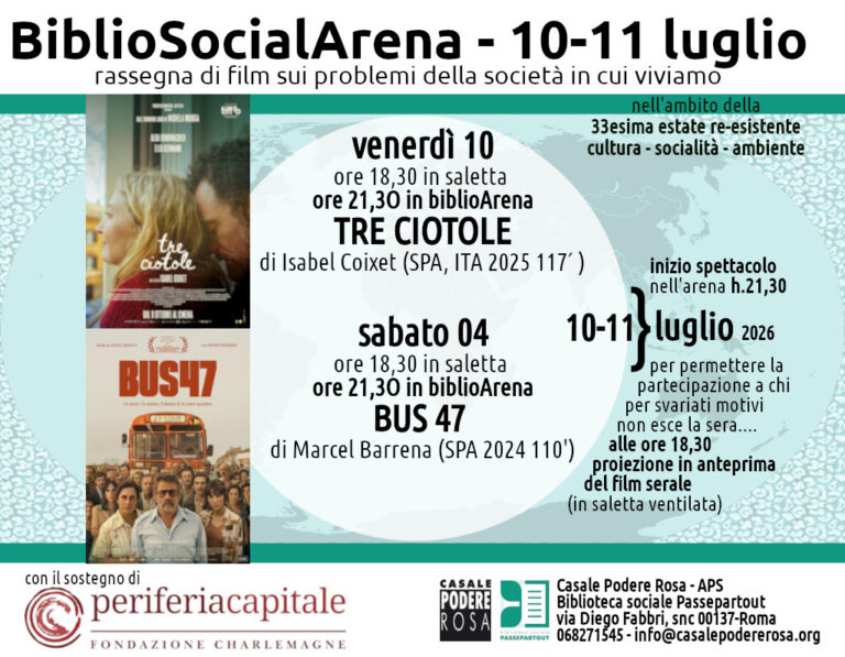 BiblioSocialArena (quinta settimana) 10-11 luglio 2026