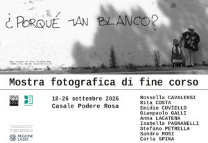 FOTOGRAFIA: mostra di fine corso 18-26 settembre 2026