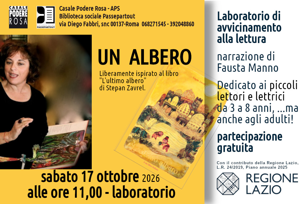 Un albero. Laboratorio sabato 17 ottobre 2026